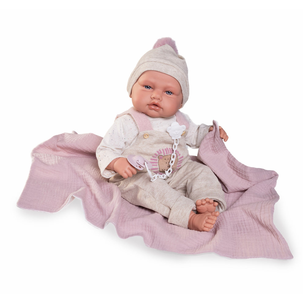 Antonio Juan Babydoo Doll - Poseable Doll with Blanket 50cm