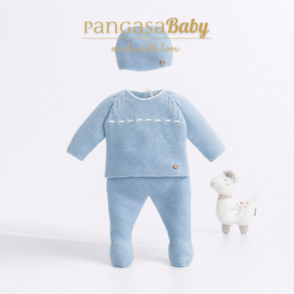 Pangasa Baby 3 Piece Blue Knitted Set ~ AW26 Preorder