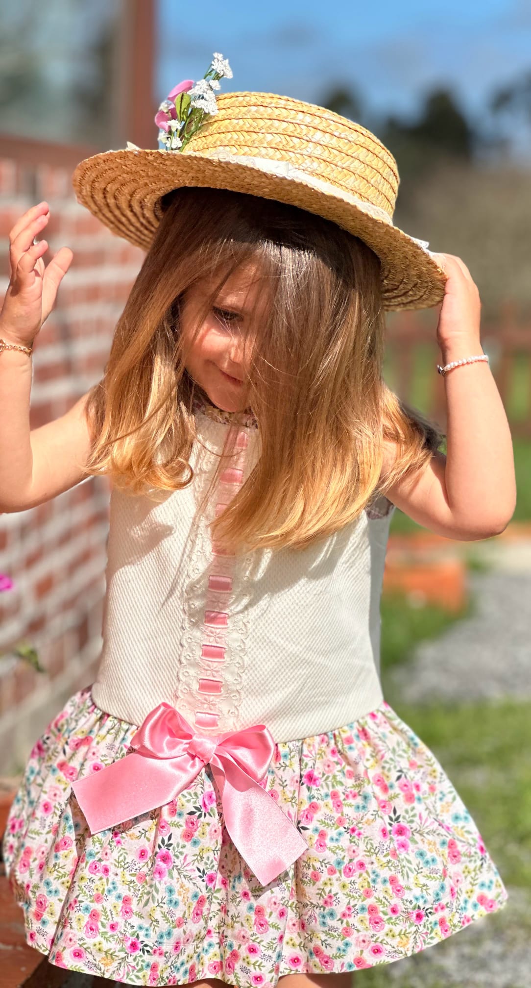 Girls Sonata Drop Waist Pique Dress - (Made To Order)