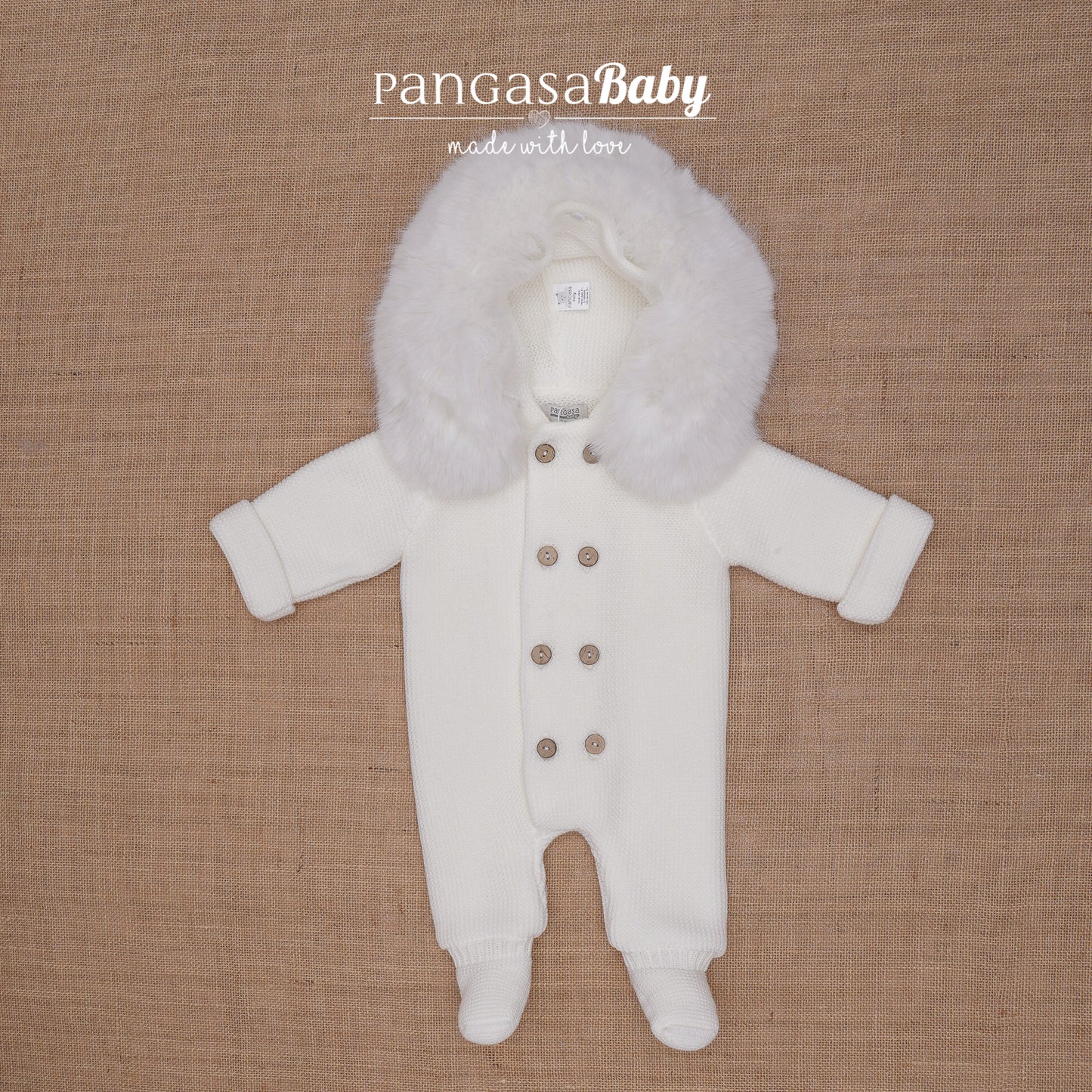 Pangasa Baby Natural Fur Pramsuit - 6 colours - Preorder