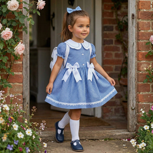Sonata Girls Gingham School Dress SS26 - (Made To Order Any Colour)