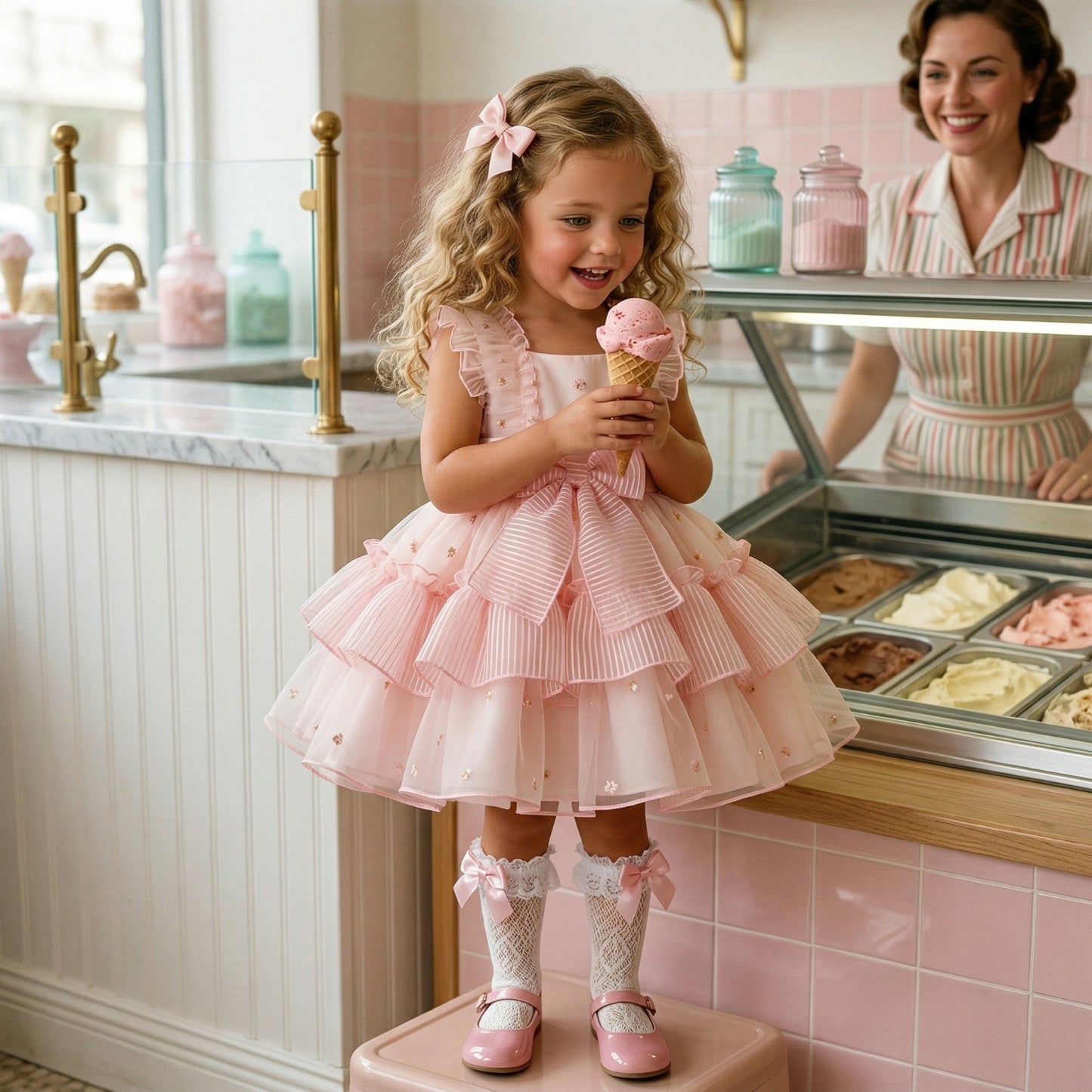 Sonata Girls Pink Gelato Dress SS26 - (Made To Order)