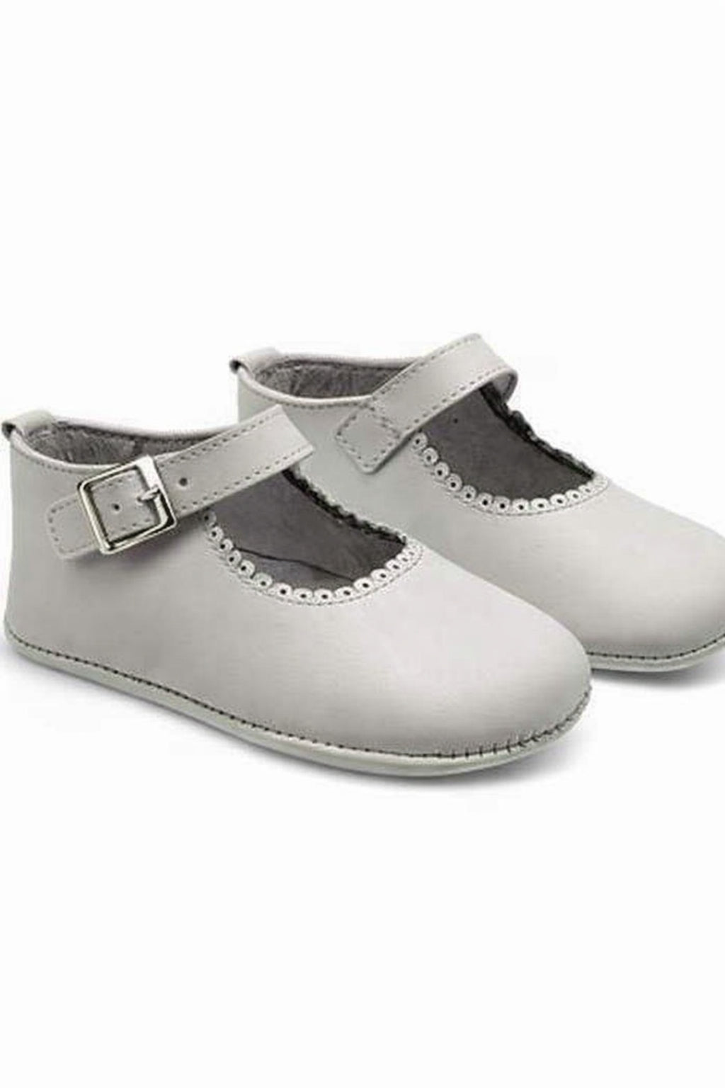 Amor Bambino White Baby Girls Matte Leather Pram Shoes - (Preorder)