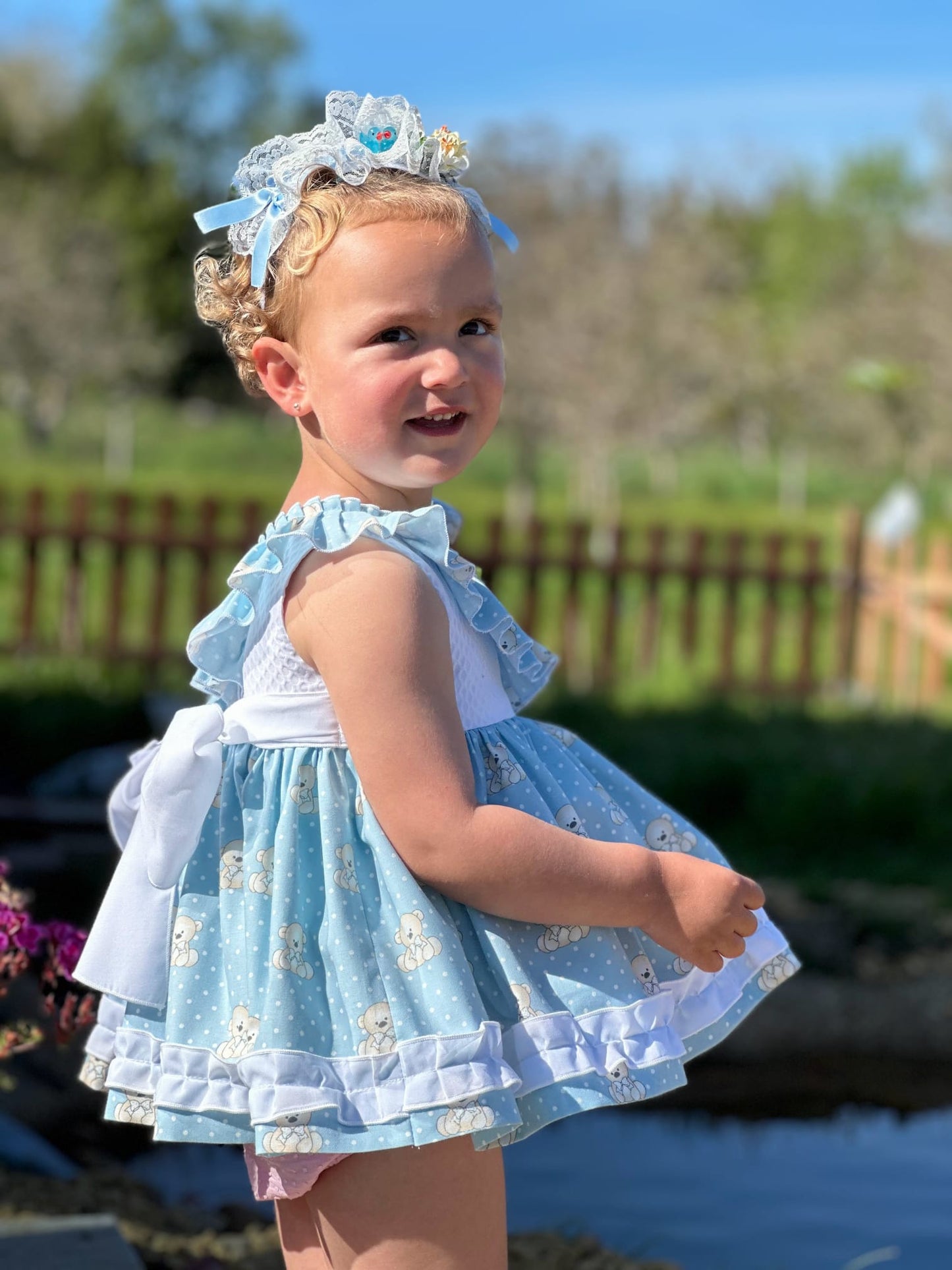 Sonata Teddybear Print Dress  - (Made To Order)