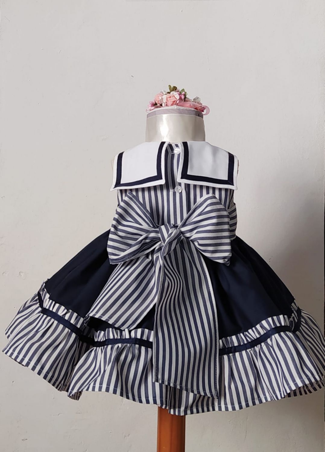 Sonata Girls Navy Sailor Dress SS26 - (Made To Order)