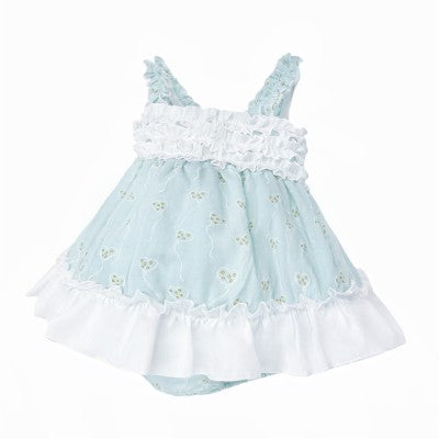 Baby Girl Mint Ruffle Summer Dress with Knickers