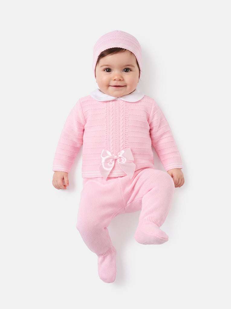 Baby Girl Violeta 3 piece Pink Knitted Set