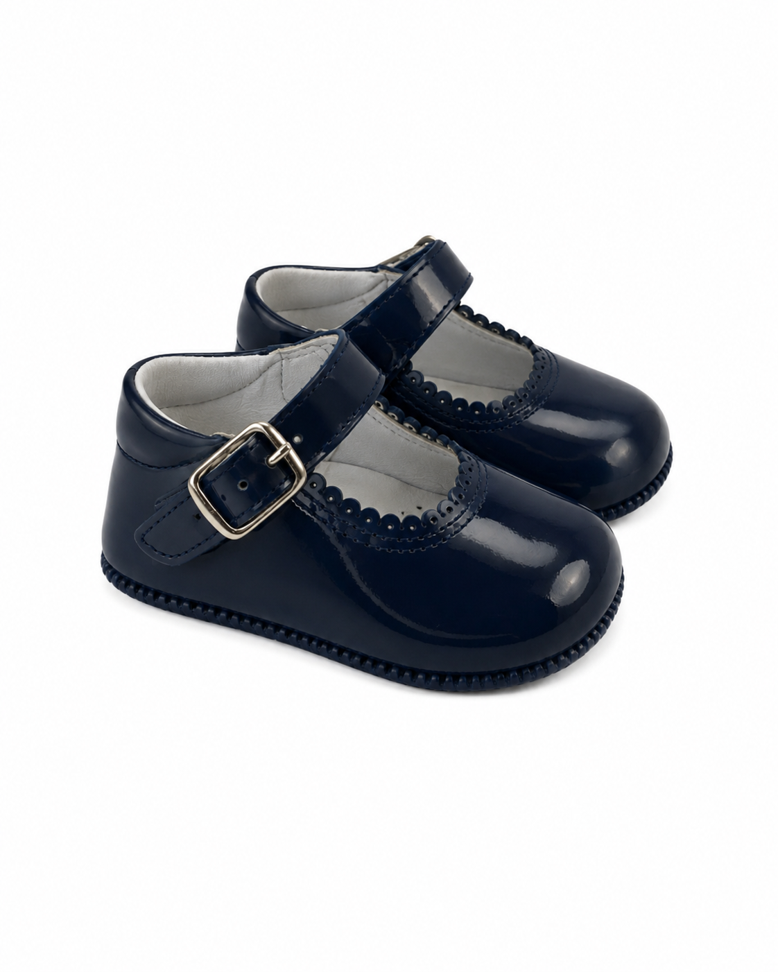 Amor Bambino Baby Girls Navy Patent Pram Shoes (Preorder)