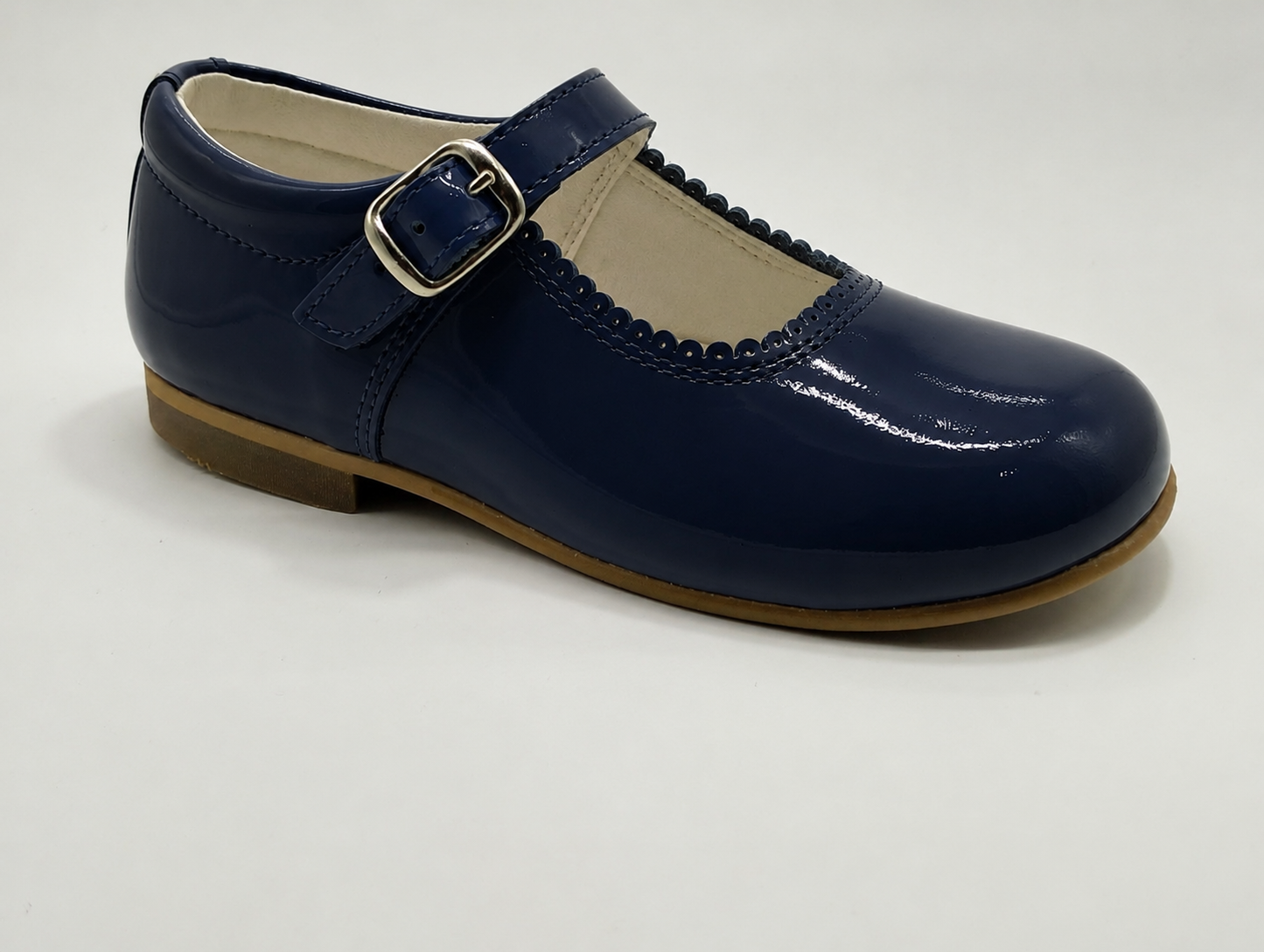 Amor Bambino Navy Mary Jane Girls Leather Patent Shoes (Preorder)