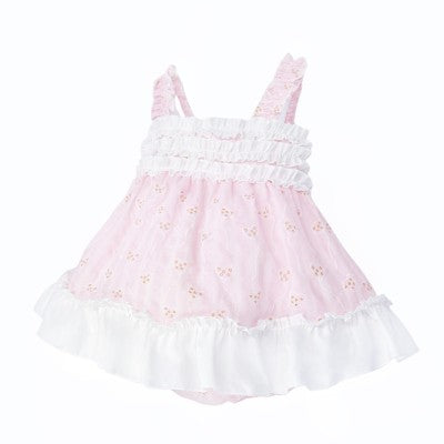 Baby Girl Pink Ruffle Summer Dress with Knickers