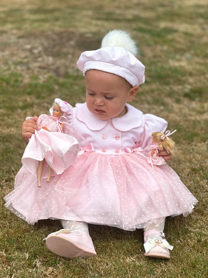 Sonata Classic Pink Handmade Plumeti Dress (Made To Order)