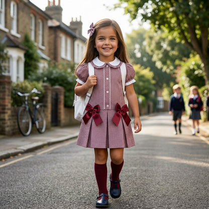 Sonata Girls Gingham School Dress SS26 - (Made To Order Any Colour)
