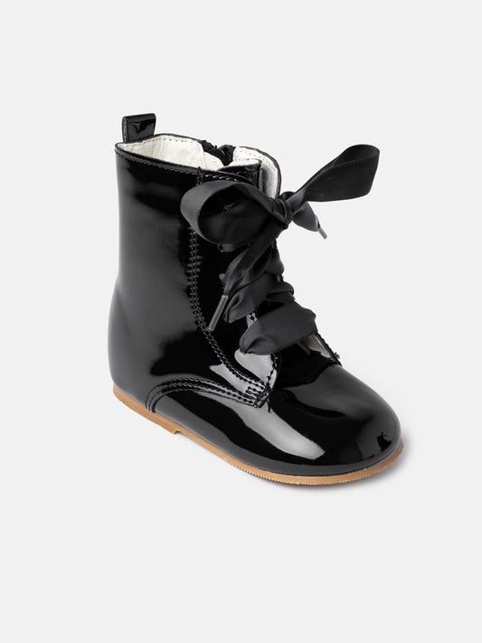 Girls Black Spanish Leather Boots