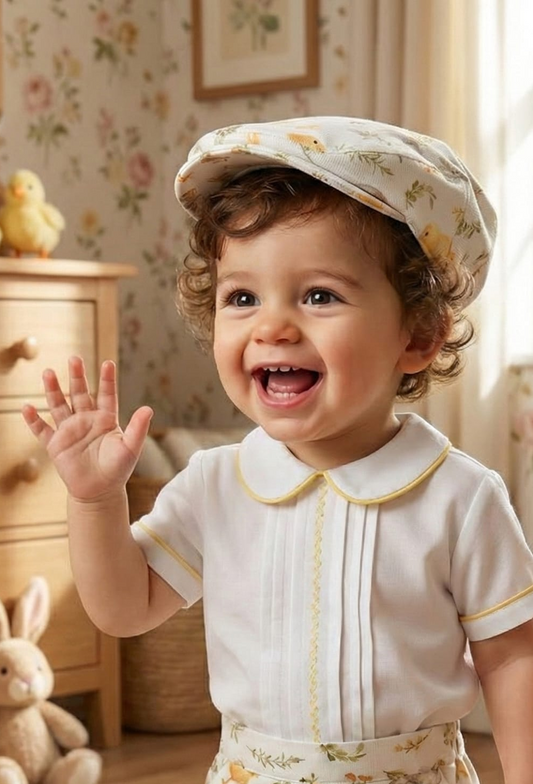 Sonata Springtime Bunny Boys Flat Cap SS26 (Made to order)