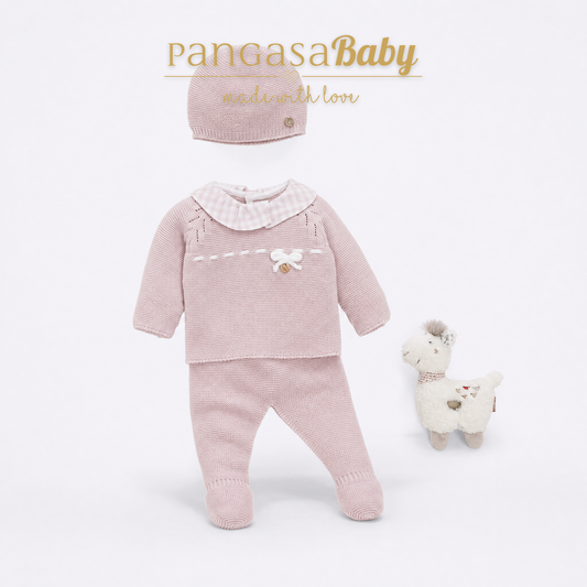 Pangasa Baby 3 Piece Pink Knitted Set ~ AW26 Preorder