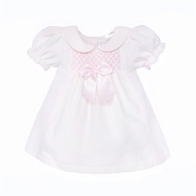 Baby Girl Pink Waffle Smocked Dress