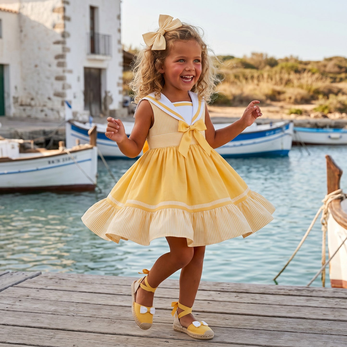 Sonata Girls Yellow Sailor Dress SS26 - (Made To Order)
