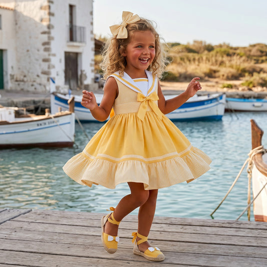 Sonata Girls Yellow Sailor Dress SS26 - (Made To Order)