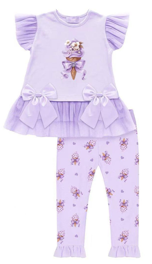 Purple Ice Cream Top & Legging Set
