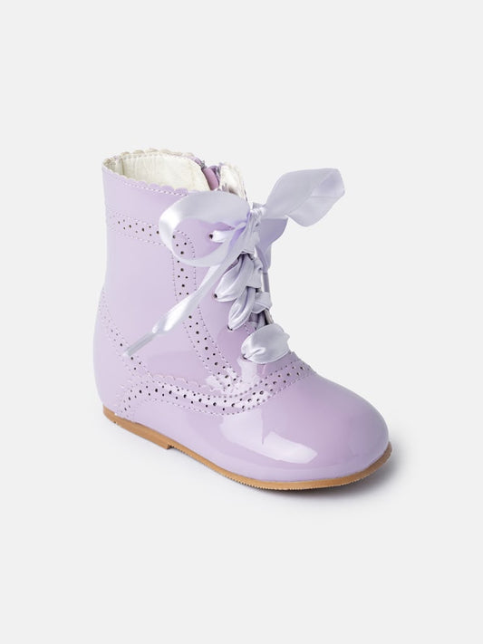 Lilac Girls Spanish Leather Scalloped Edge Boots