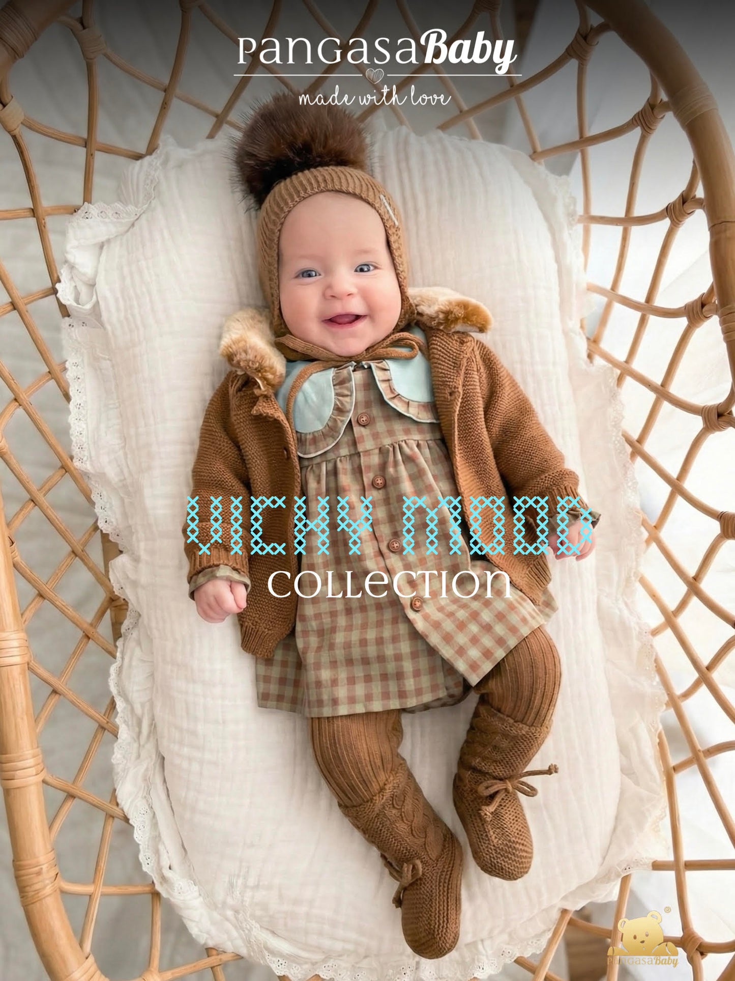Pangasa Baby Vichy Mint Checked Dress & Knickers ~ AW26 Preorder