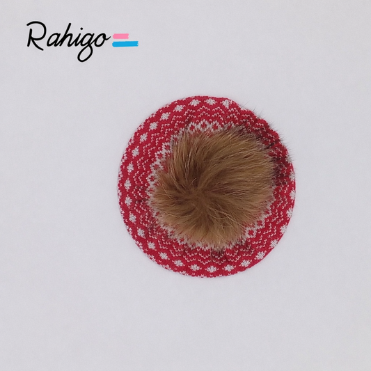 Rahigo Girls Red & Cream Beret - AW26 (Preorder)