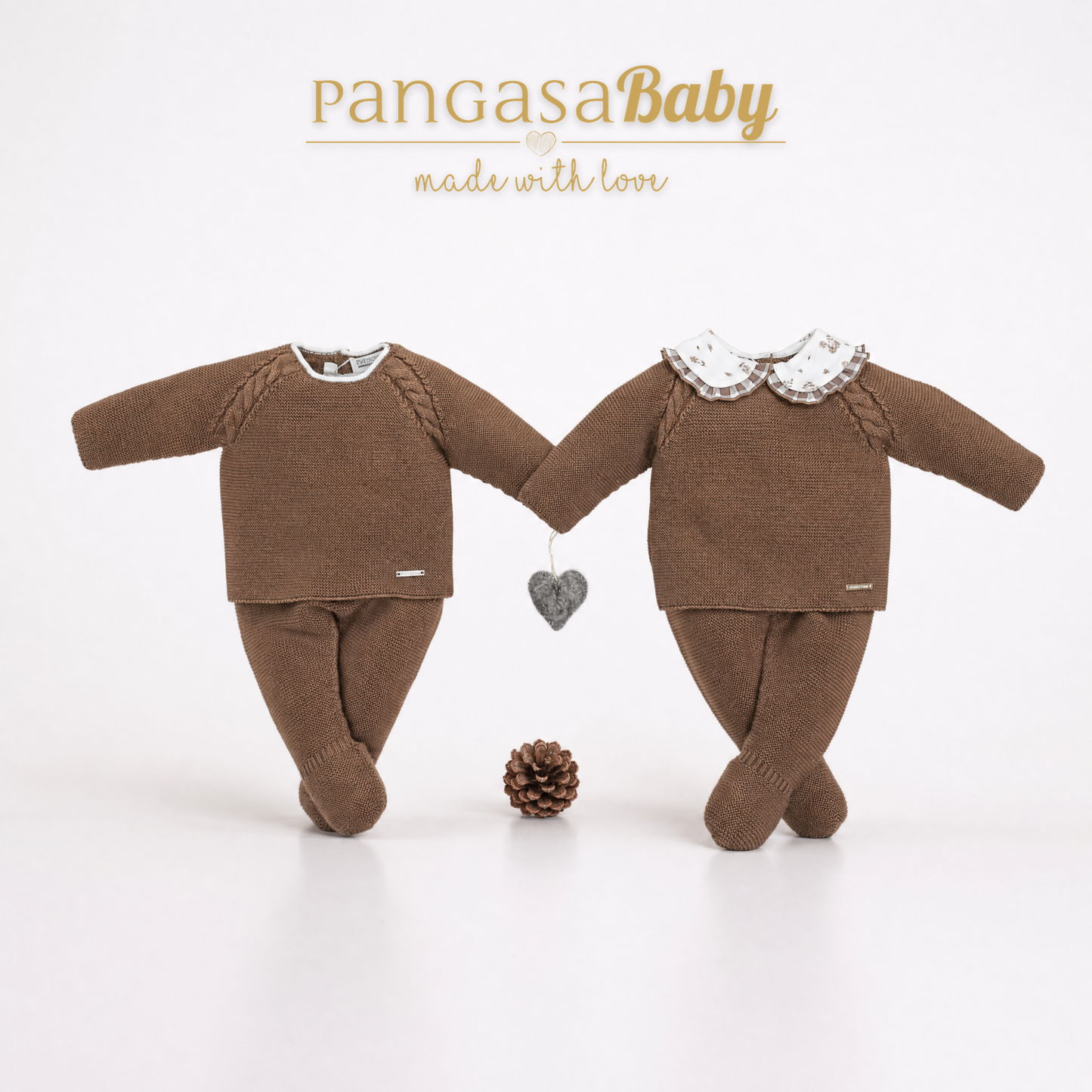 Pangasa Baby Girls Chocolate 3 Piece Knitted Set  ~ AW26 Preorder