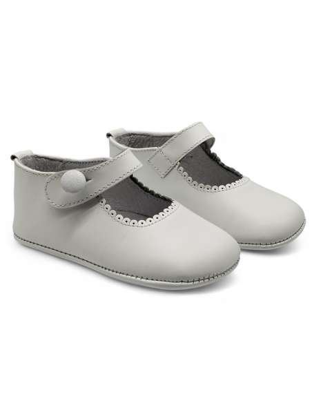 Baby Mary Jane Leather Shoes with Buttons
