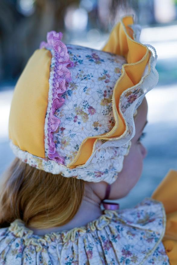 Ela Confeccion AW25 Girls Yellow Ditsy Puffball Dress Set - (Made to order)