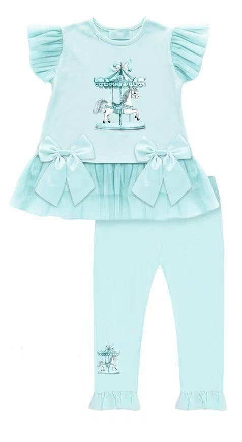 Mint Horse & Carousel Top & Legging Set