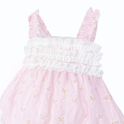 Baby Girl Pink Ruffle Summer Dress with Knickers