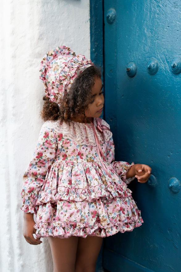 Ela Confeccion AW25 Girls Floral Puffball Dress Set - (Made to order)