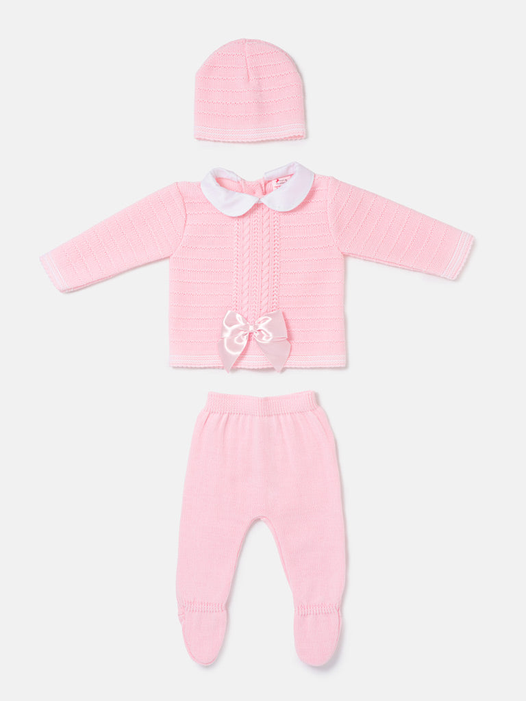 Baby Girl Violeta 3 piece Pink Knitted Set