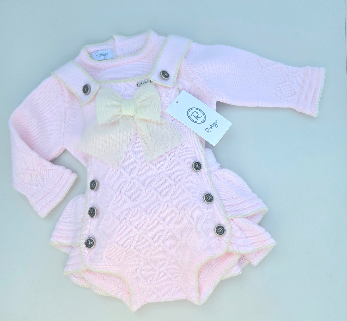 Baby Girls Rahigo Baby Pink & Cream Romper & Jumper Set AW25