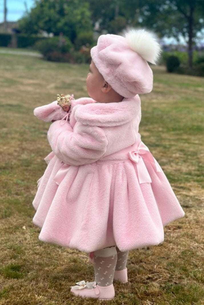 Pink Soft Fur Girls Handmade Sonata Coat AW (Made To Order)