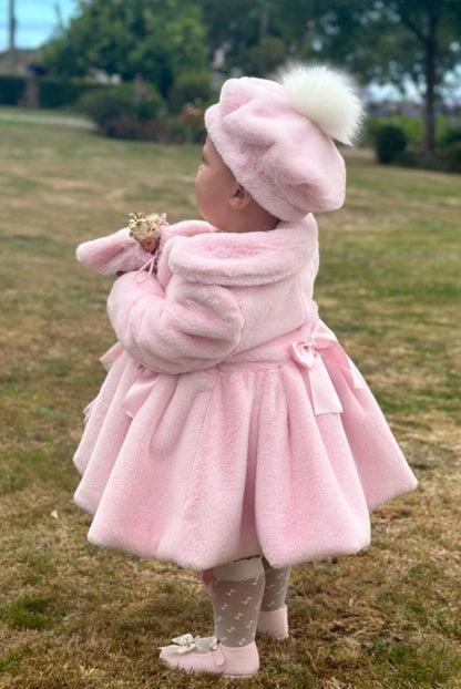 Pink Soft Fur Girls Handmade Sonata Coat AW (Made To Order)