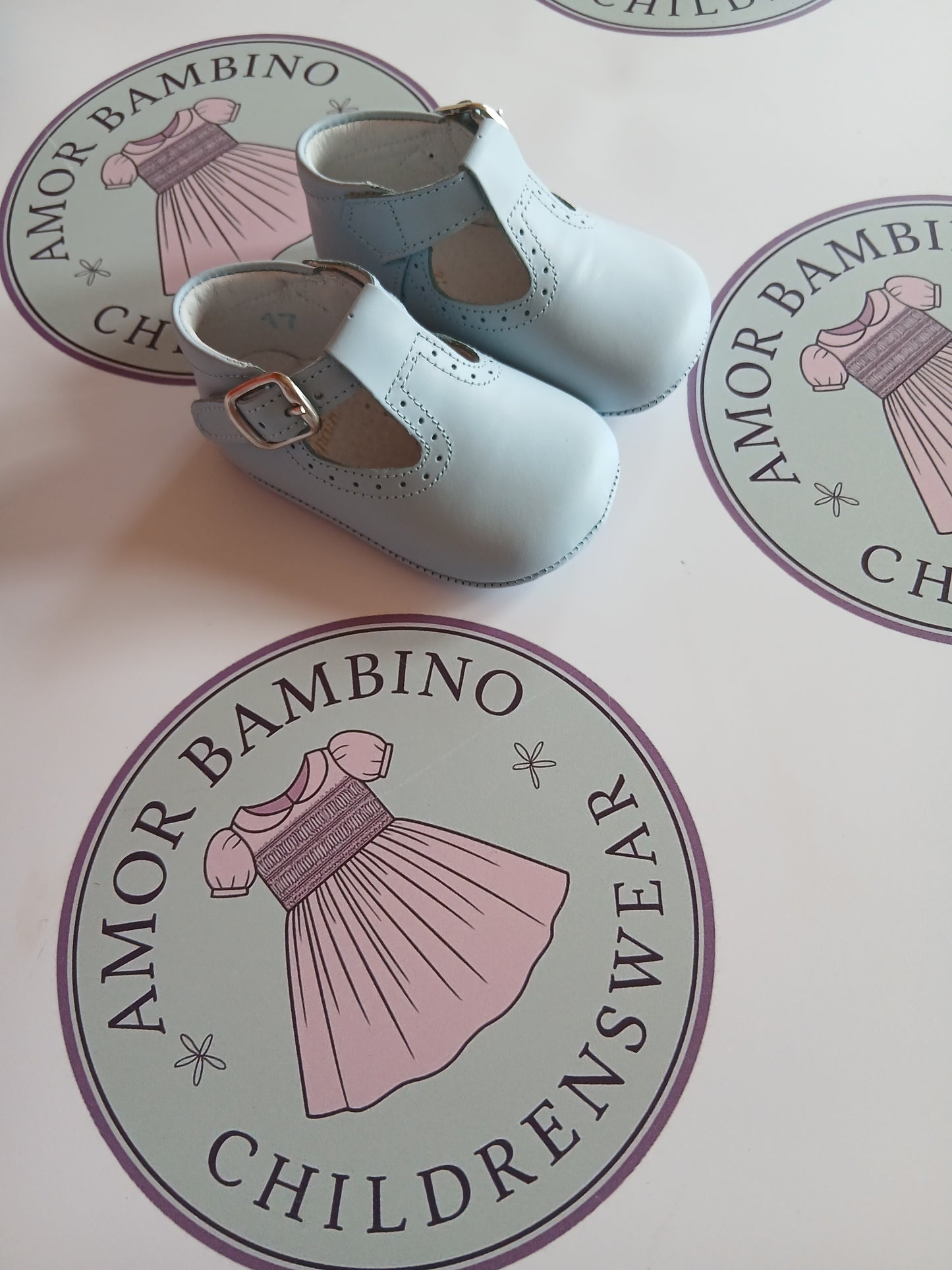 Baby Boys Blue T-Bar Shoes (In Stock)