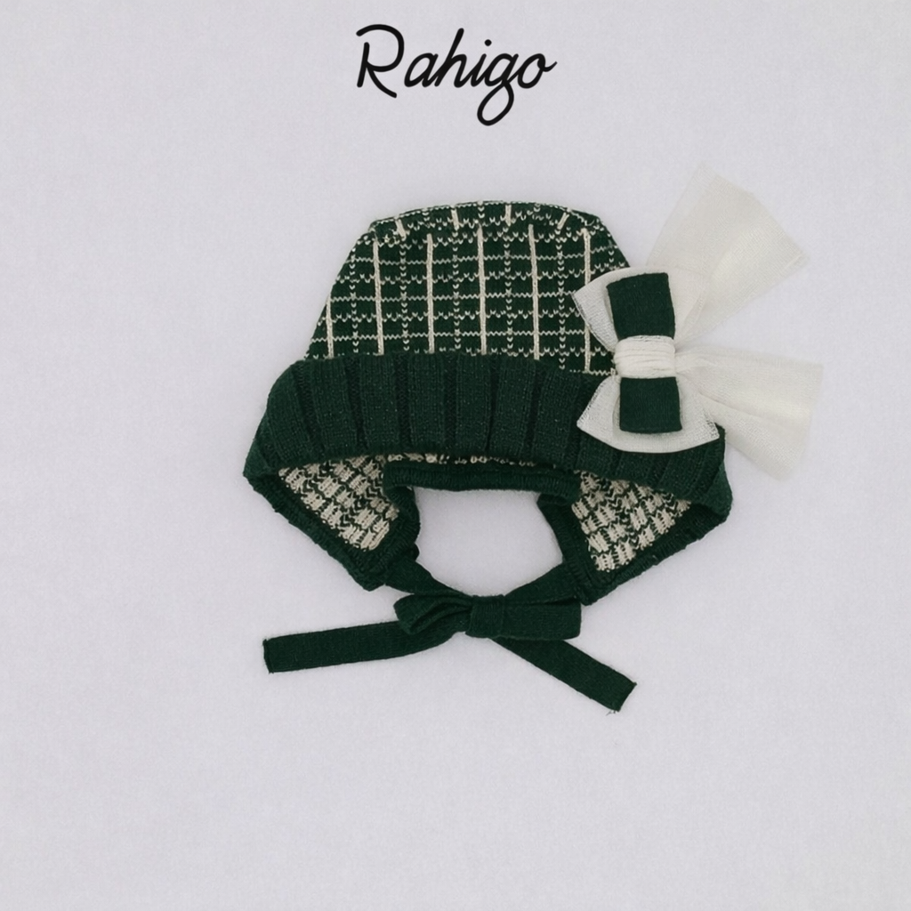 Rahigo Girls Bottle Green & Camel Bonnet - AW26 (Preorder)