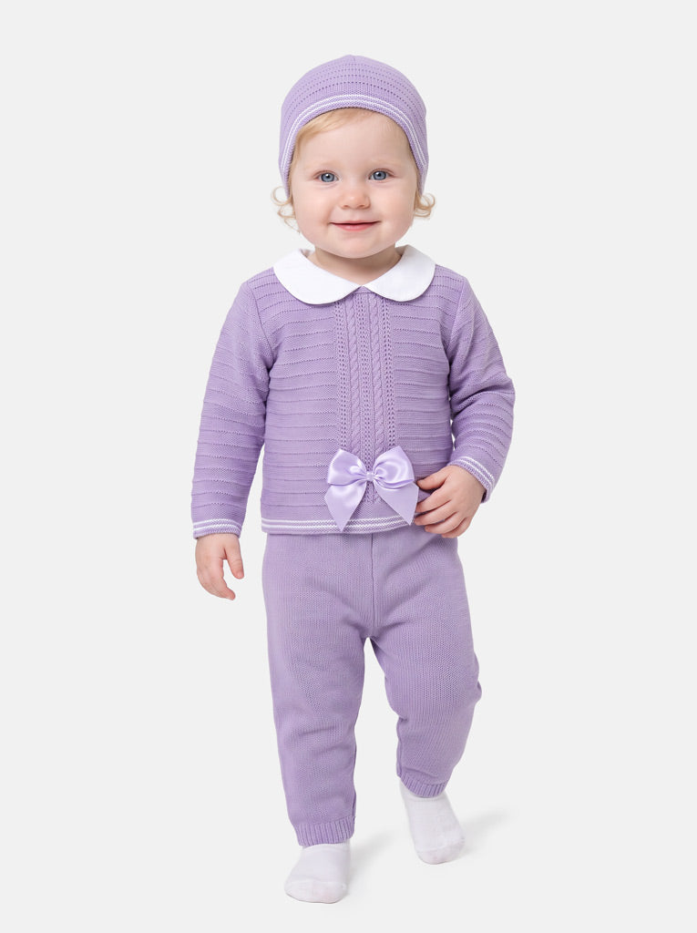 Baby Girl Violeta 3 piece Lilac Knitted Set