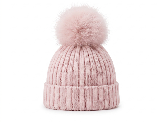 Pangasa Baby Camel Natural Pom Ribbed Hat - Preorder