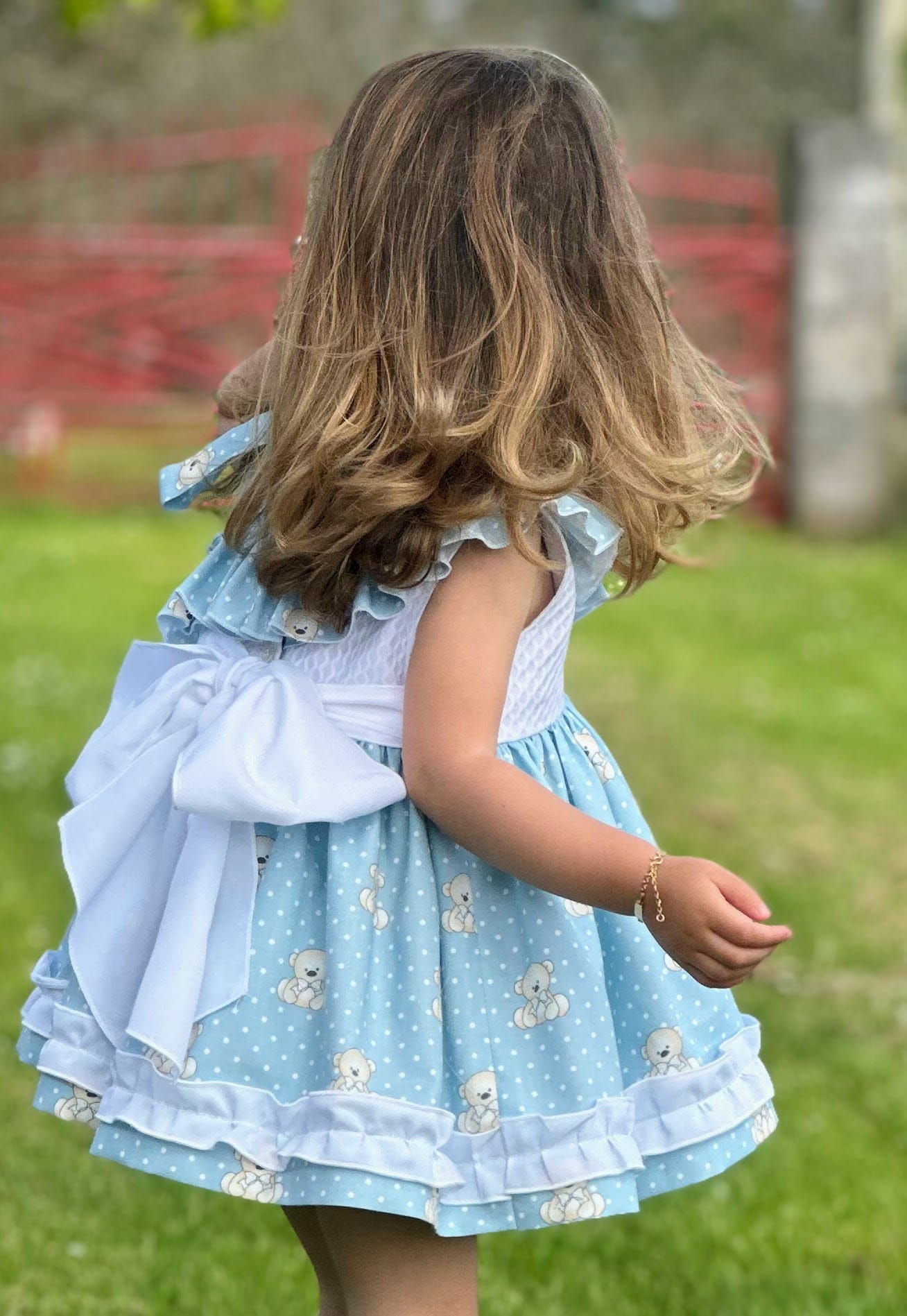 Sonata Teddybear Print Dress  - (Made To Order)