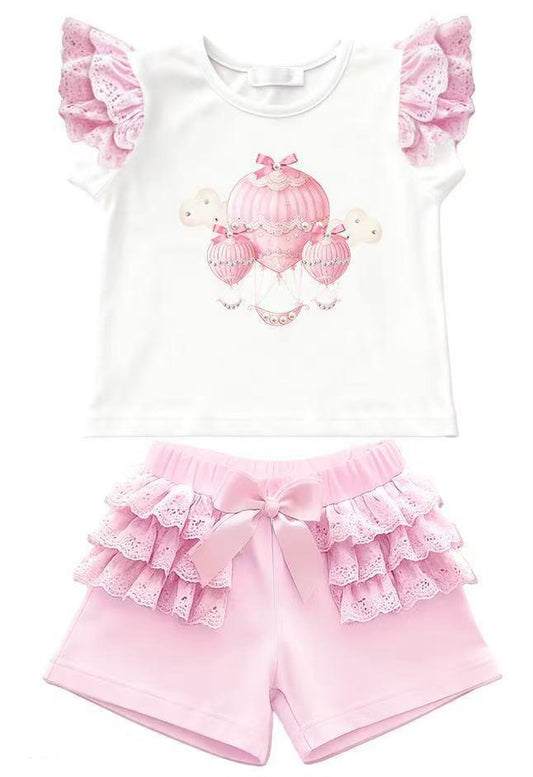 Pink Hot Air Balloon Top & Short Set