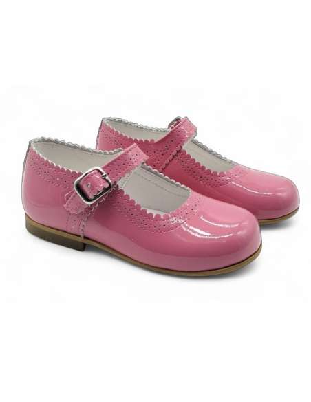 Fushia Pink Amor Bambino Mary Jane Girls Leather Patent Shoes (In stock)