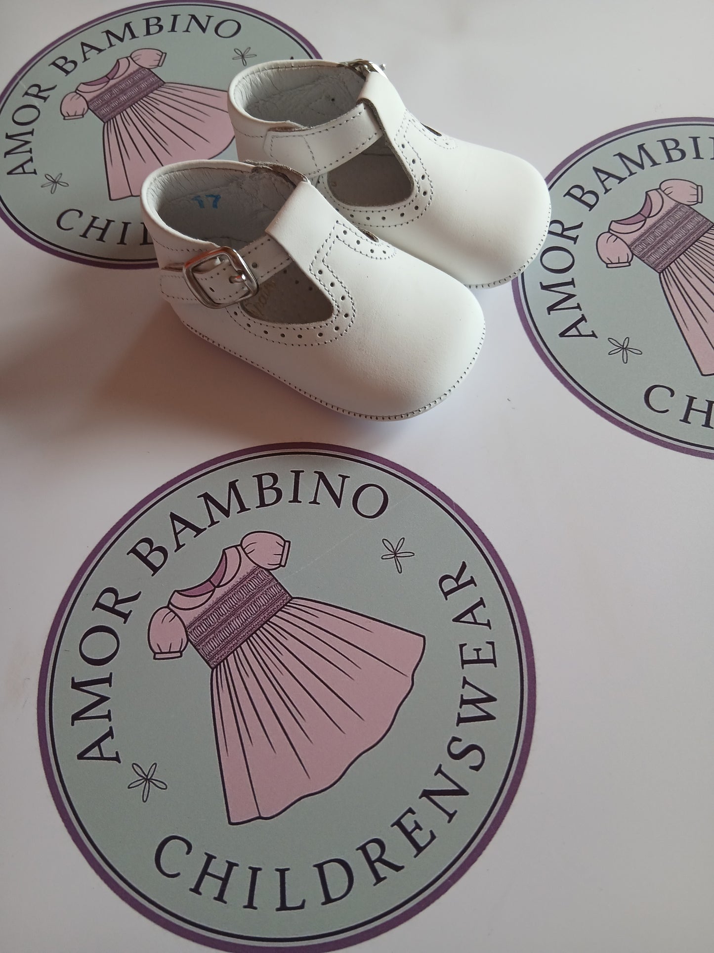 Baby Boys White T-bar Shoes (In Stock)