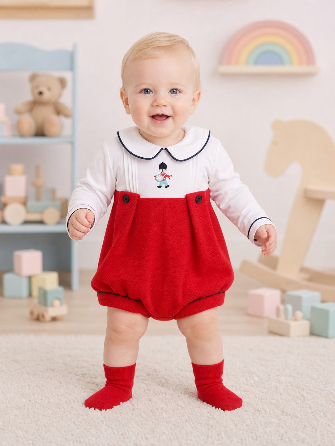 Boys Blue Soldier Romper