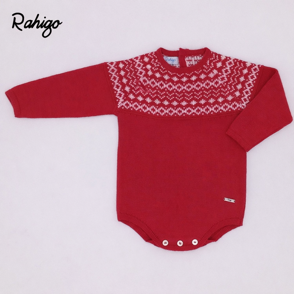 Rahigo Baby Boys Red & Cream Romper, Pom String Hat & Socks - AW26 (Preorder)