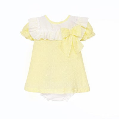 Baby Girl Yellow Plumetti Dress with Knickers