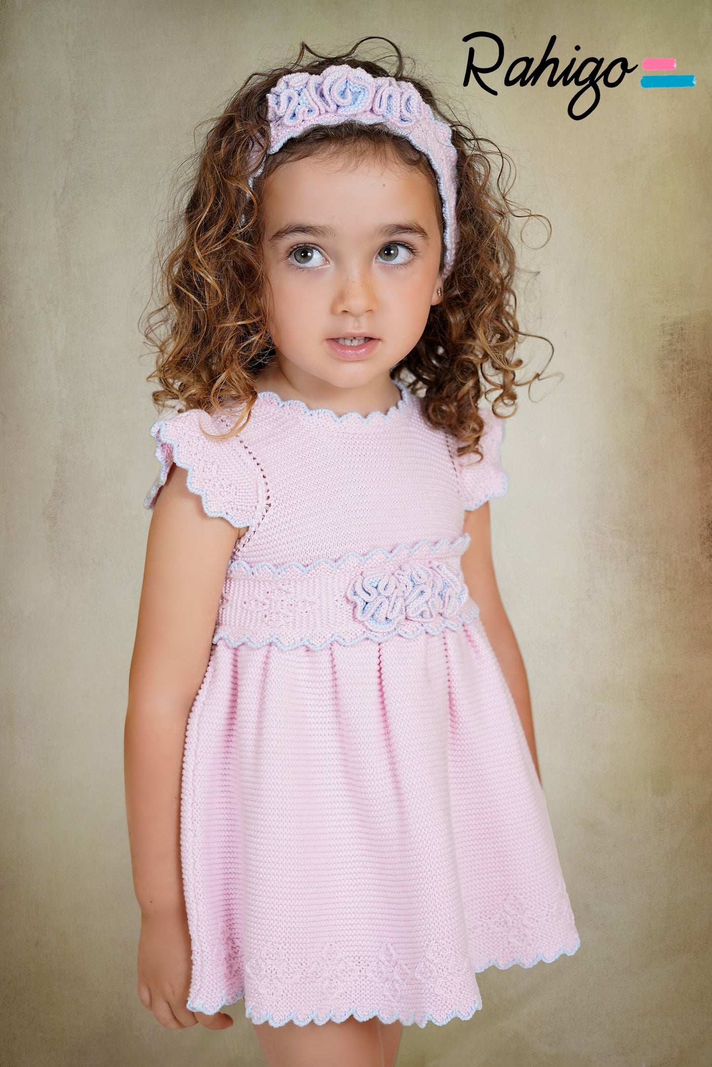 Rahigo Girls Baby Pink & Pale Blue Dress & Knickers - SS26 In Stock