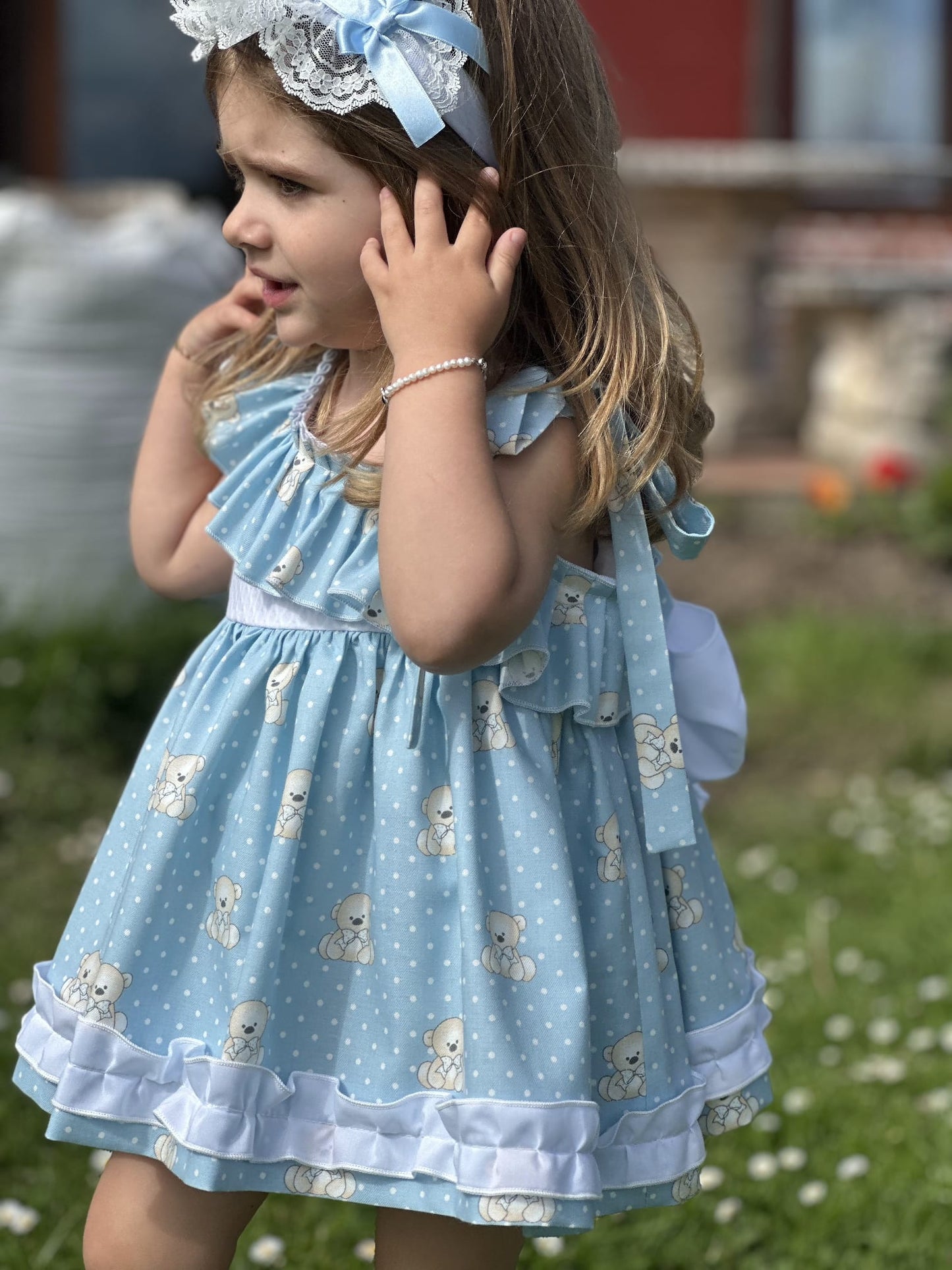 Sonata Teddybear Print Dress  - (Made To Order)