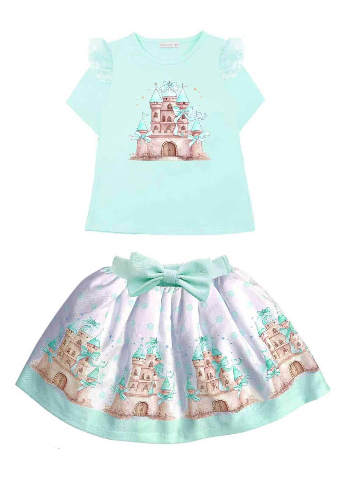 Mint Castle Top & Skirt Set